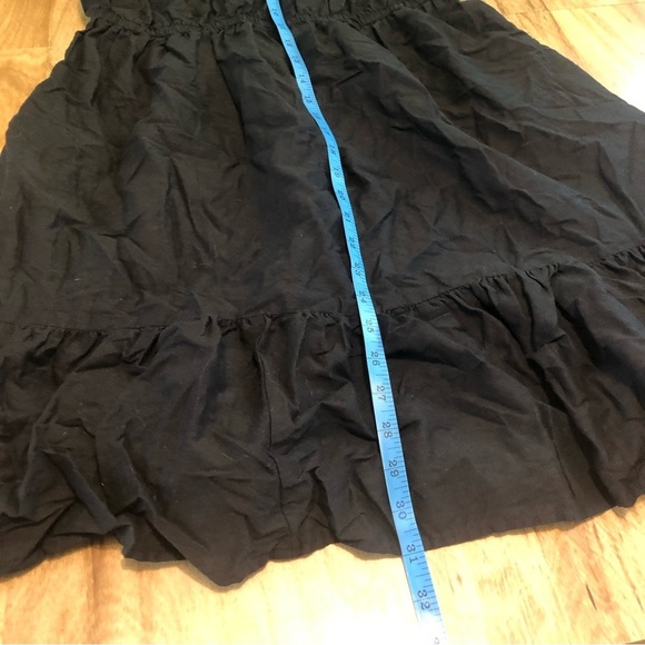 Knox Rose Black Floral Embroidered Elastic Bell Sleeve Dress 31” Long Sz Medium - Picture 9 of 10